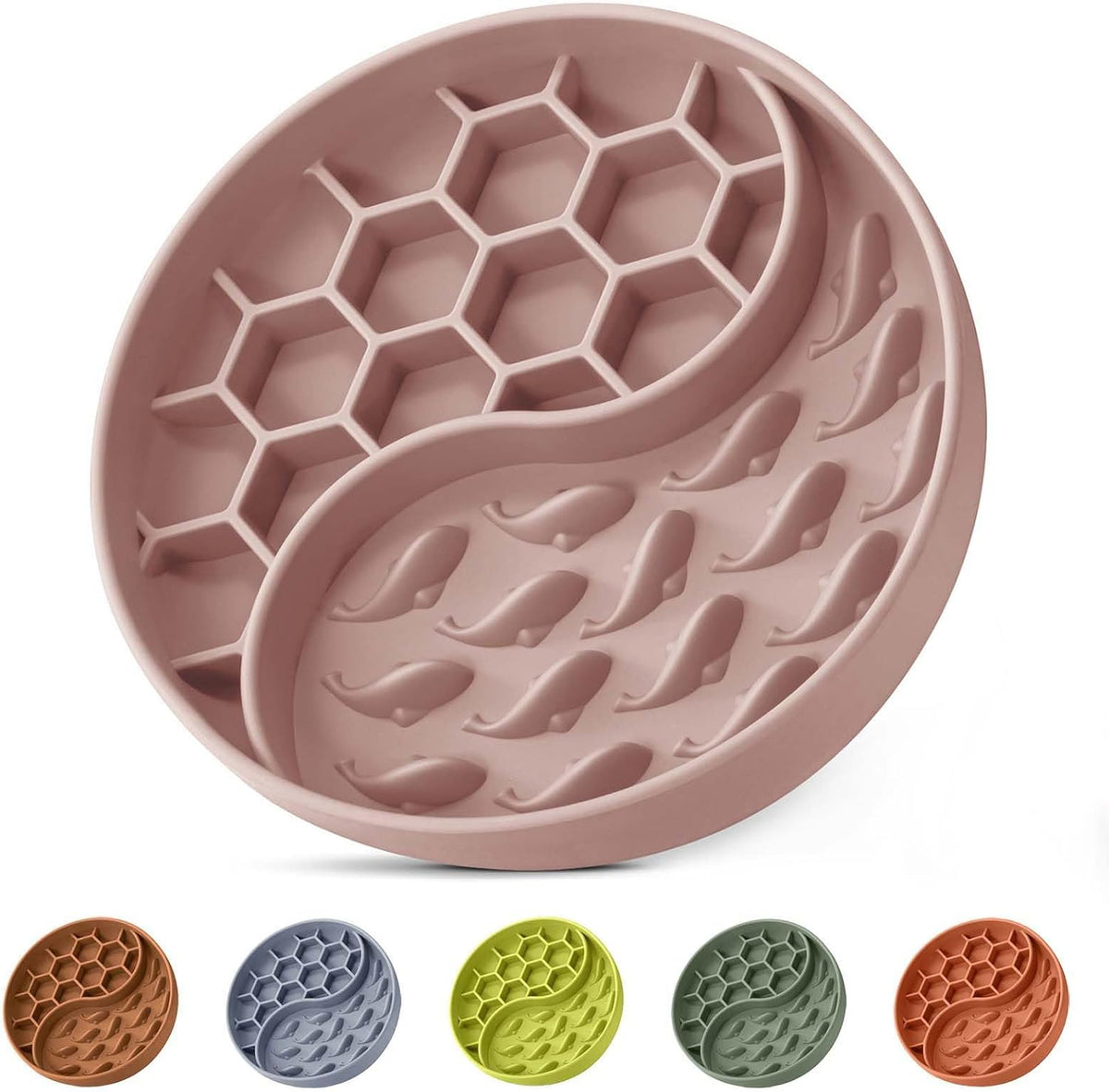 Slow Feeder Dog Bowl, Pet Puzzle Dish w/Suction Cup, Small Medium