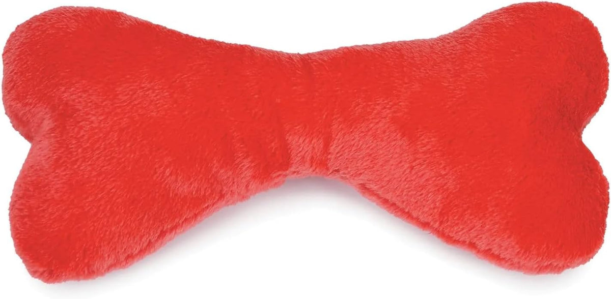 PUREPET Dog Toy Giant Plush Bone 2 Squeakers Mega Huge Sized Soft and Large Play Cuddle (Red)
