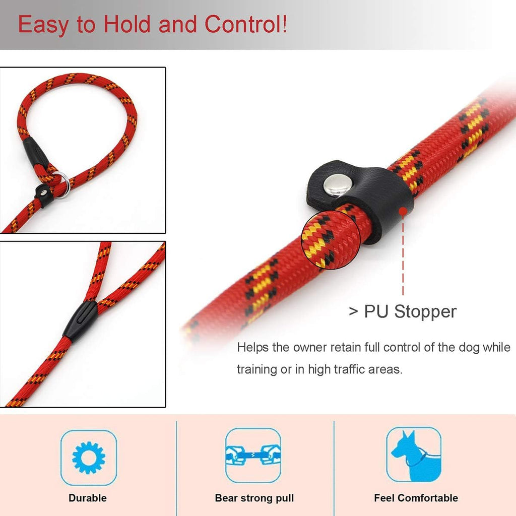 Coolrunner Durable Dog Slip Rope Leash, 5 FT Dog Training Leash, 10-80 lb