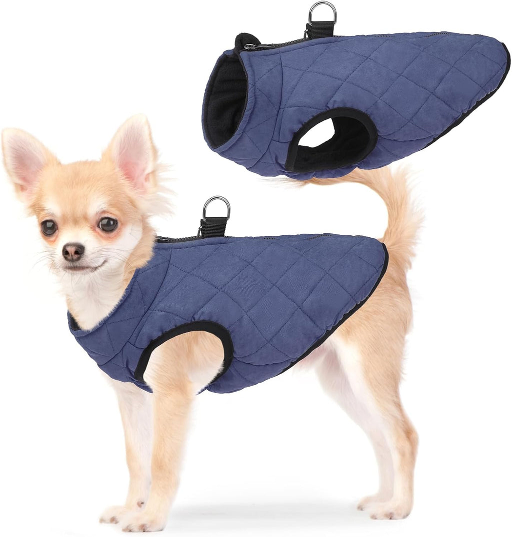 Winter Dog Vest Coat with Harness Built In