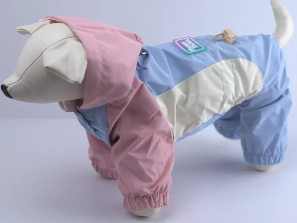 Paws & Path Apparel Skyline Blossom Rainsuit (Large)