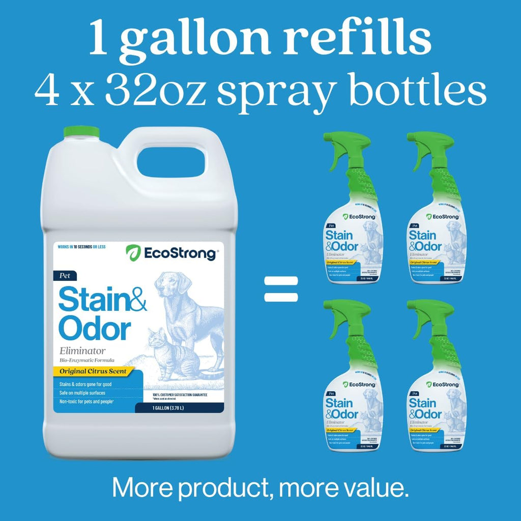 Eco Strong Pet Stain and Odor Remover - Cat Urine Enzyme Cleaner Destroyer, Urine Destroyer for Dogs, Pet Urine Enzyme C
