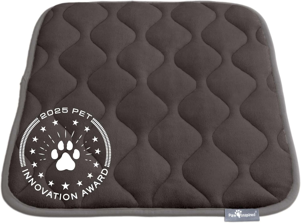 Paw Inspired Washable Padded Crate Mats for Dogs, Gray, 29x18 Inch