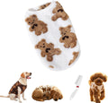 Cute Plush-Lined Pet Vest, Plush Bear Print Dog Vest (White,L)