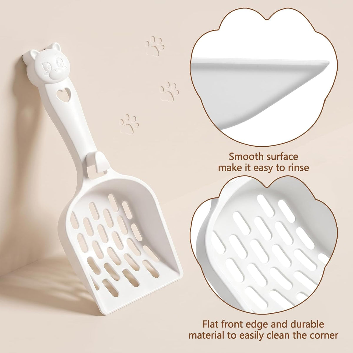 Cat Litter Scoop Plastic Kitty Sifter Pooper Scooper with Wide Slats