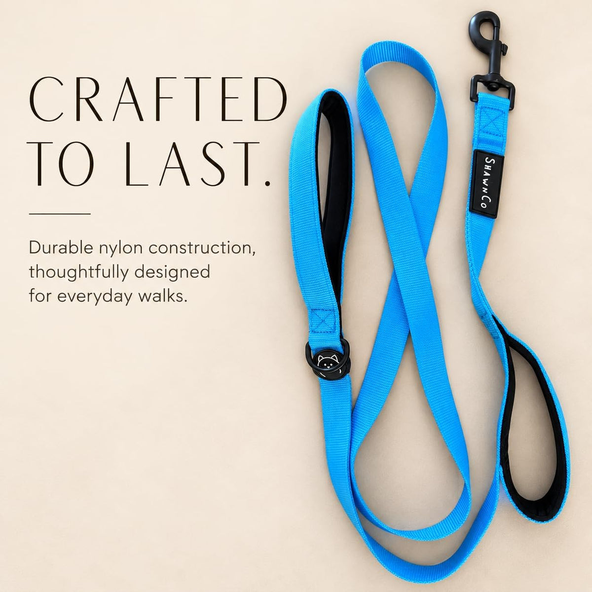 ShawnCo Dream Walk Dog Leash (Icy Lilac,M/L 6FT w/ 2 Handles)