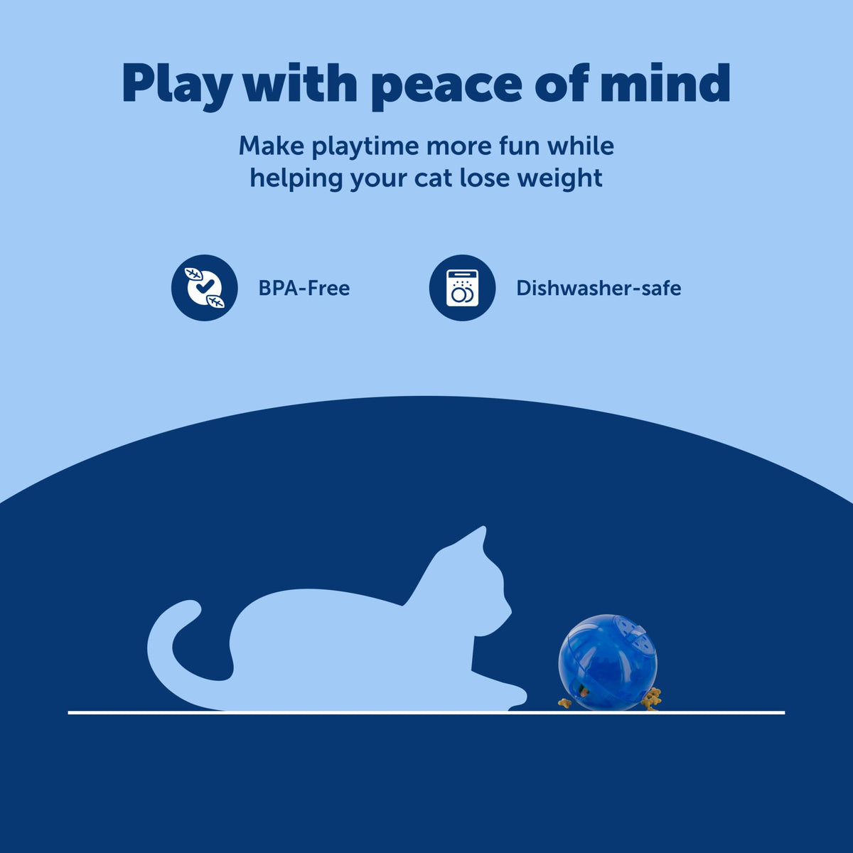 PetSafe Slimcat Feeder Ball Cat Toy, Blue
