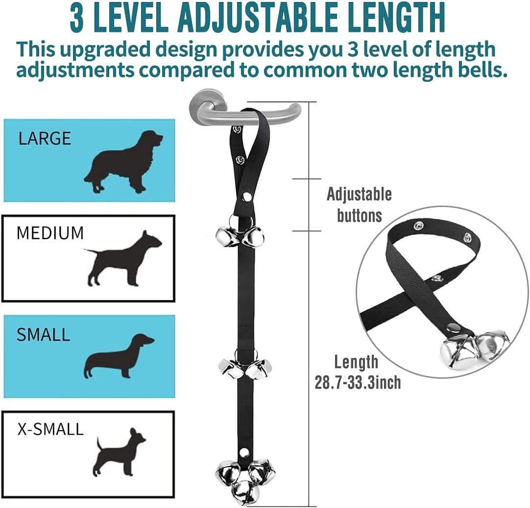 BLUETREE Dog Doorbells Premium Quality Training Potty Great Dog Bells Adjustable Door Bell Dog Bells for Potty Training 