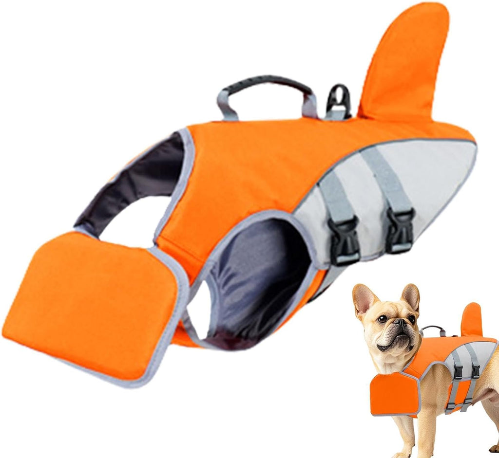Dog Life Vest - Handled Dog Flotation Jacket, Adjustable Canine Swim Vest,