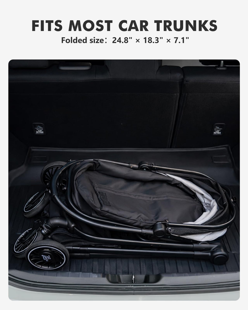 Pawccoli Pet Stroller for Small Dogs and Cats, One-Click Foldable Dog Stroller with Detachable Carrier & 3 Safety Tethers, Holds up to 33 lbs, Storage Basket & Cup Holder, Breathable Mesh, Black