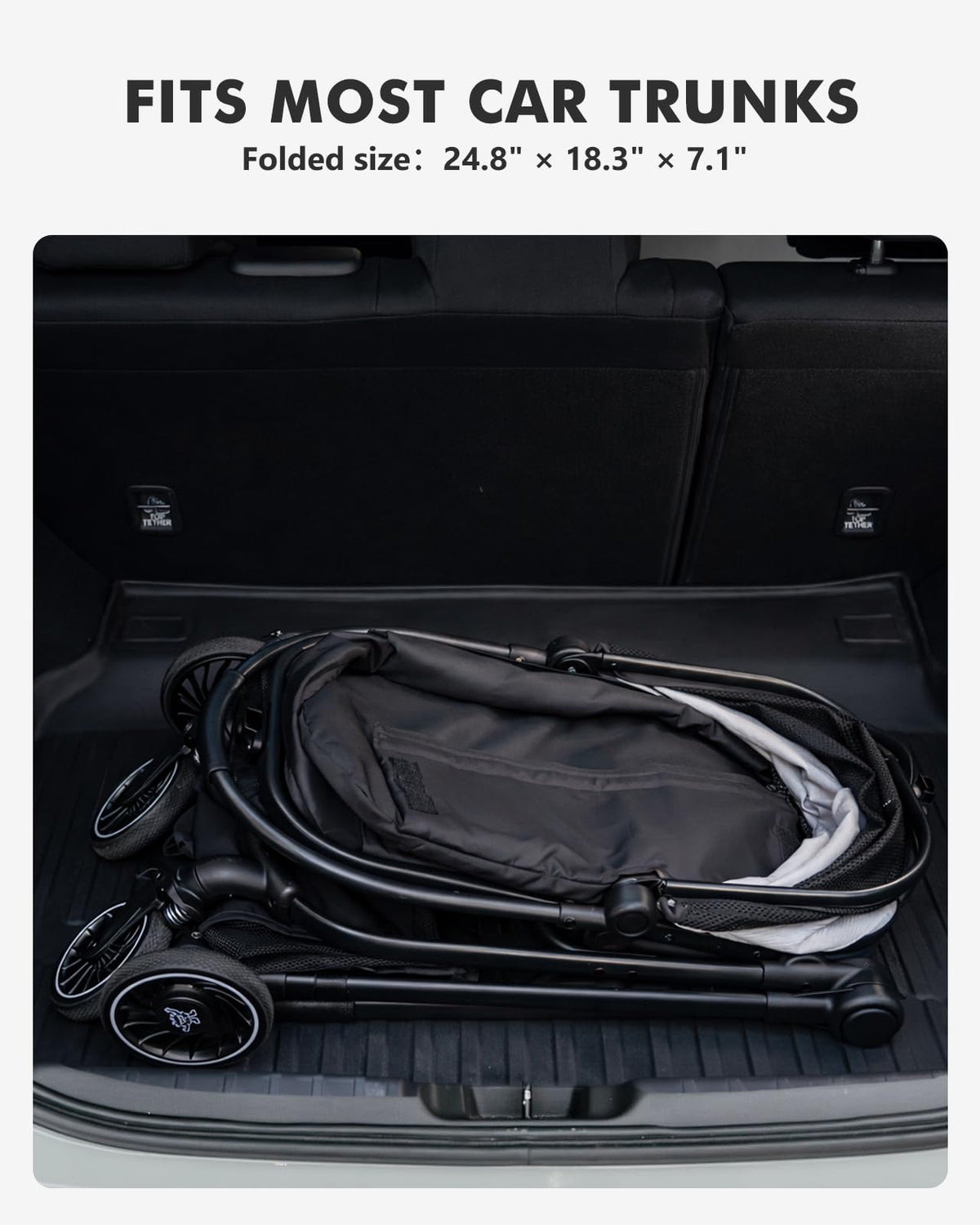 Pawccoli Pet Stroller for Small Dogs and Cats, One-Click Foldable Dog Stroller with Detachable Carrier & 3 Safety Tethers, Holds up to 33 lbs, Storage Basket & Cup Holder, Breathable Mesh, Black