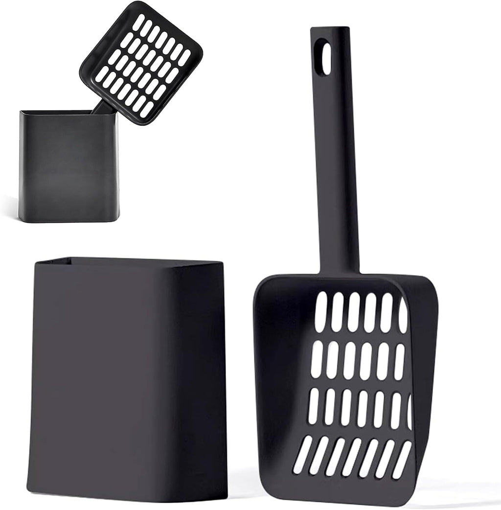 Cat Pooper Scooper, 2 in 1 Cat Litter Scoop with Holder Stand Cat Stuff Cat Scooper for Litter Box Cat Accessories Cat S