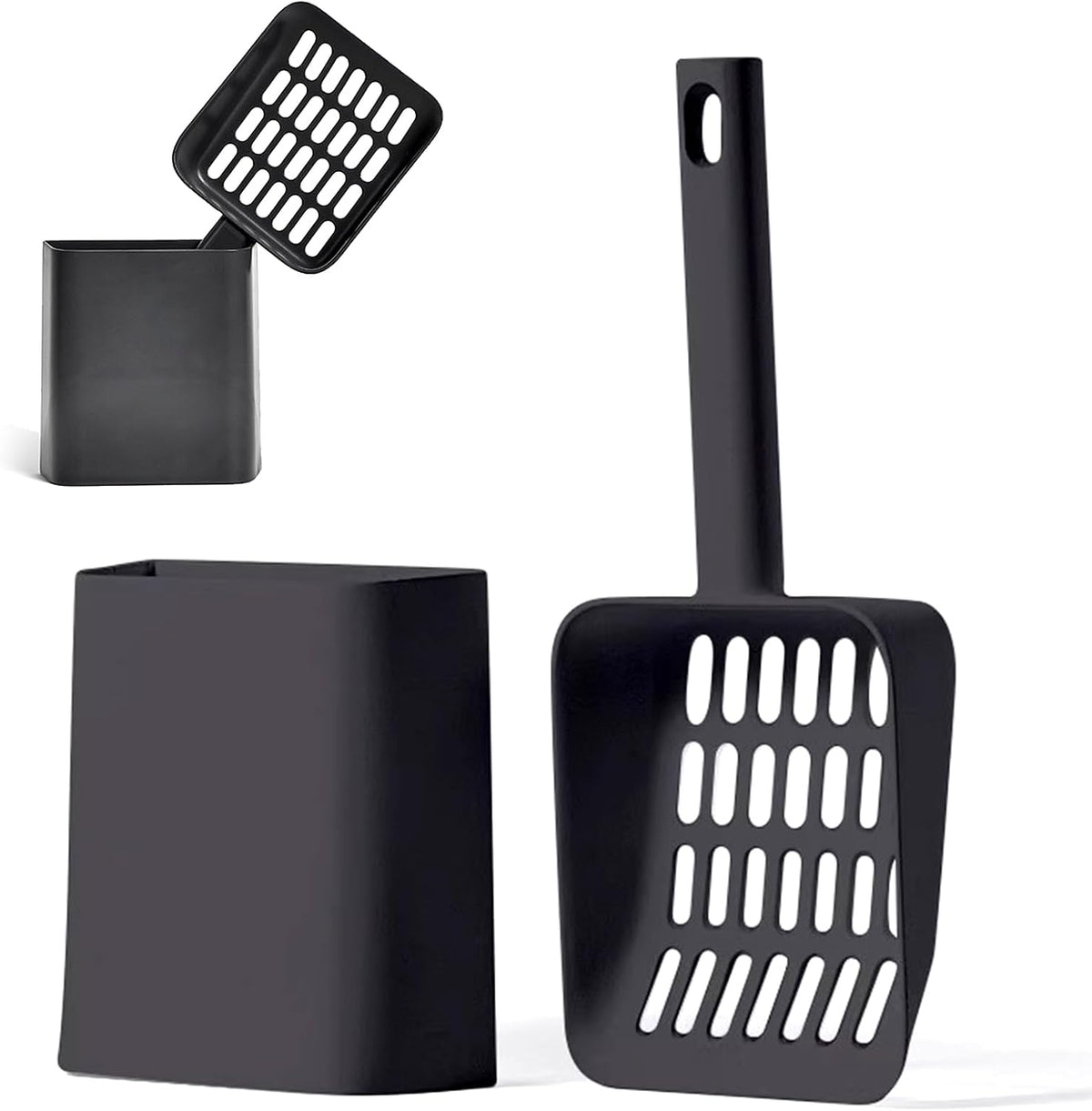 Cat Pooper Scooper, 2 in 1 Cat Litter Scoop with Holder Stand Cat Stuff Cat Scooper for Litter Box Cat Accessories Cat S