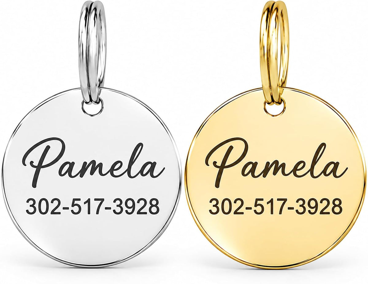 Pet ID Tags, Personalized Dog Tags and Cat Tags with Any Name and Number