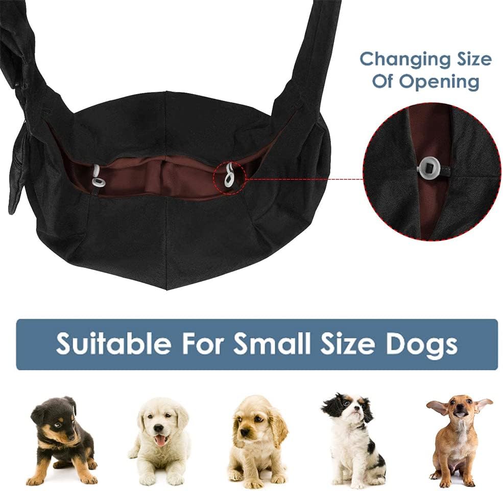 Lukovee Small Dog Sling Carrier, with Padded Strap & Storage Pocket, (B,S)