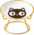 Elevated Ceramic Cat Bowl with Stand