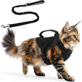 Cat Harness and Leash Anti-Escape with Handle, Black, S