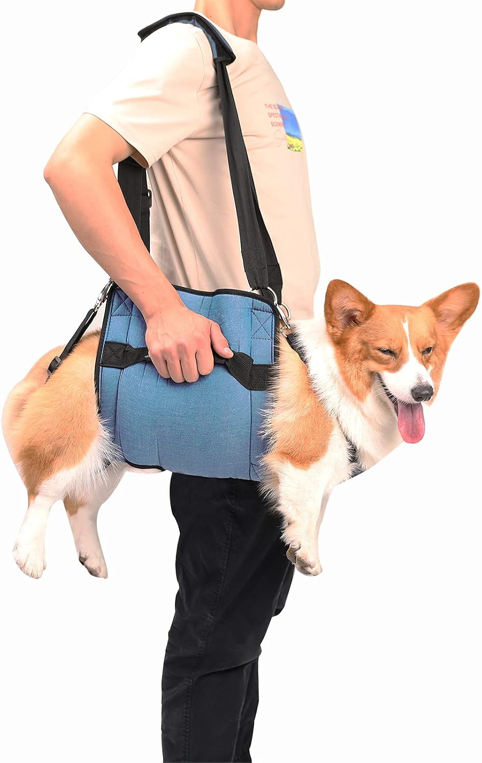 COODEO Dog Carry Sling, Emergency Backpack Pet Legs Support & Rehabilitation Dog Lift Harness for Nail Trimming, Dog Car