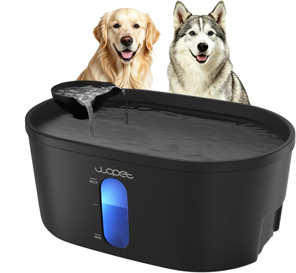 WOPET 8L/2.1Gal Dog Water Fountain for Large Dogs,Automatic Pet Water Dispenser with Visible Water Window & LED Light,Ul