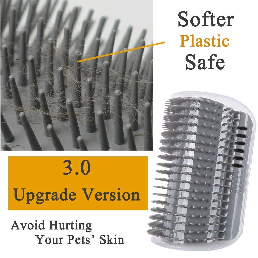 3.0 Softer Cat Self Groomer with Catnip, Dog Cat Corner Groomer Comb