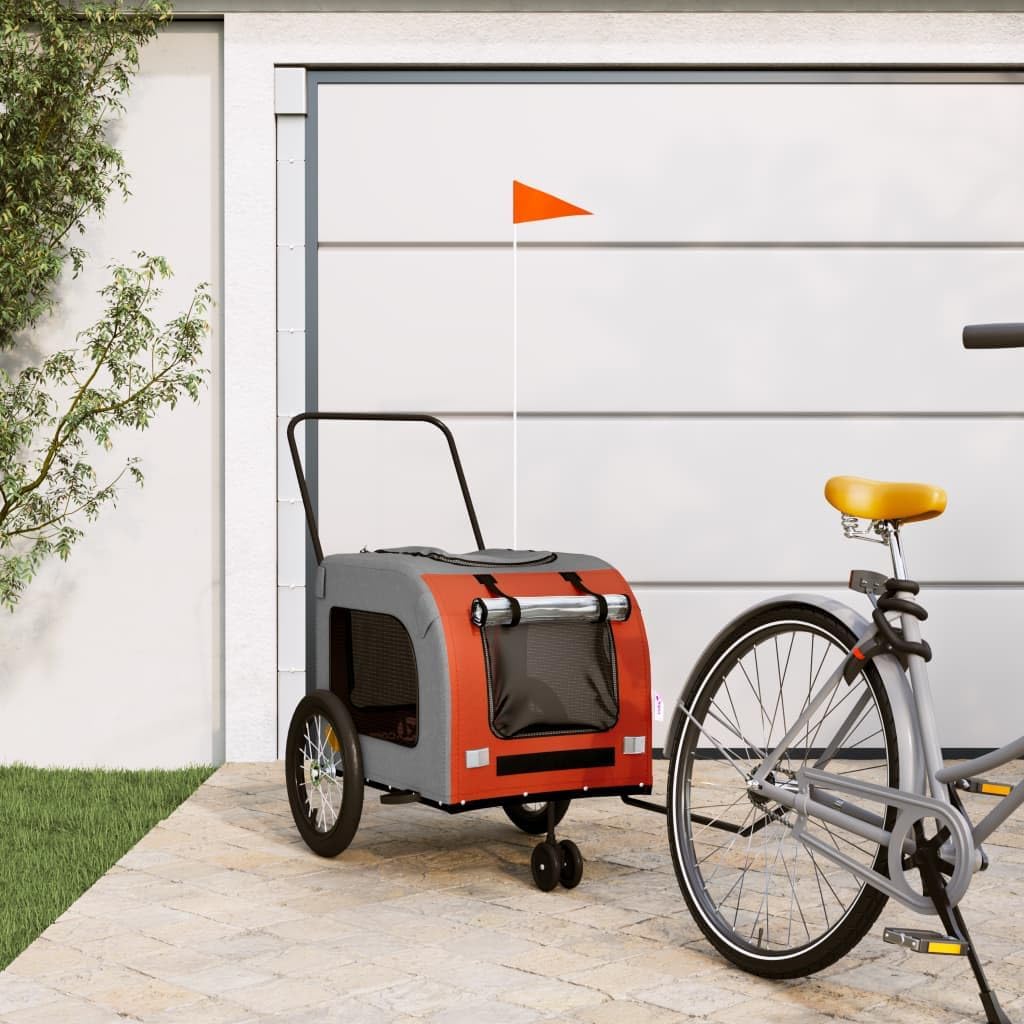 Tidyard Pet Bike Trailer for Small Dogs and Cats, Compact Foldable Design with Shock Absorbers and Lockable Wheels, Oran