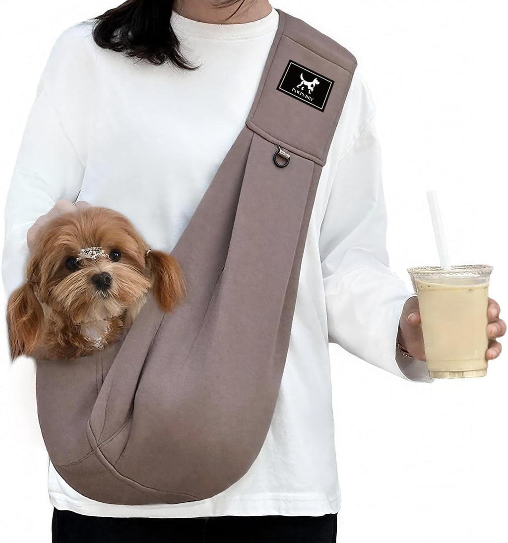 Dog Sling Carrier for Small Dogs up to 15 lbs, Hands-Free, Size L