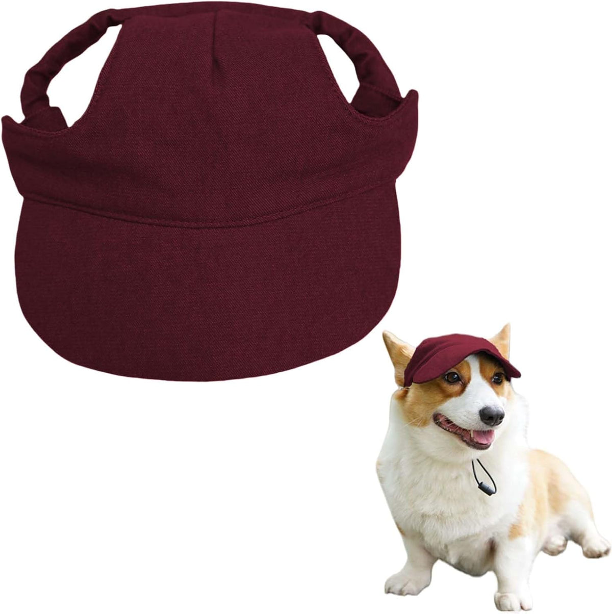 Dog Baseball Cap,Pet Summer Beach Hat,Dog Cat Sunbonnet Cap with Ear Holes,Adjustable Cat Visor for Small Medium Large D