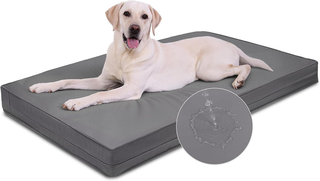 Waterproof XL Dog Bed Large Crate Pad 42" Outdoor Washable Leather Wipeable