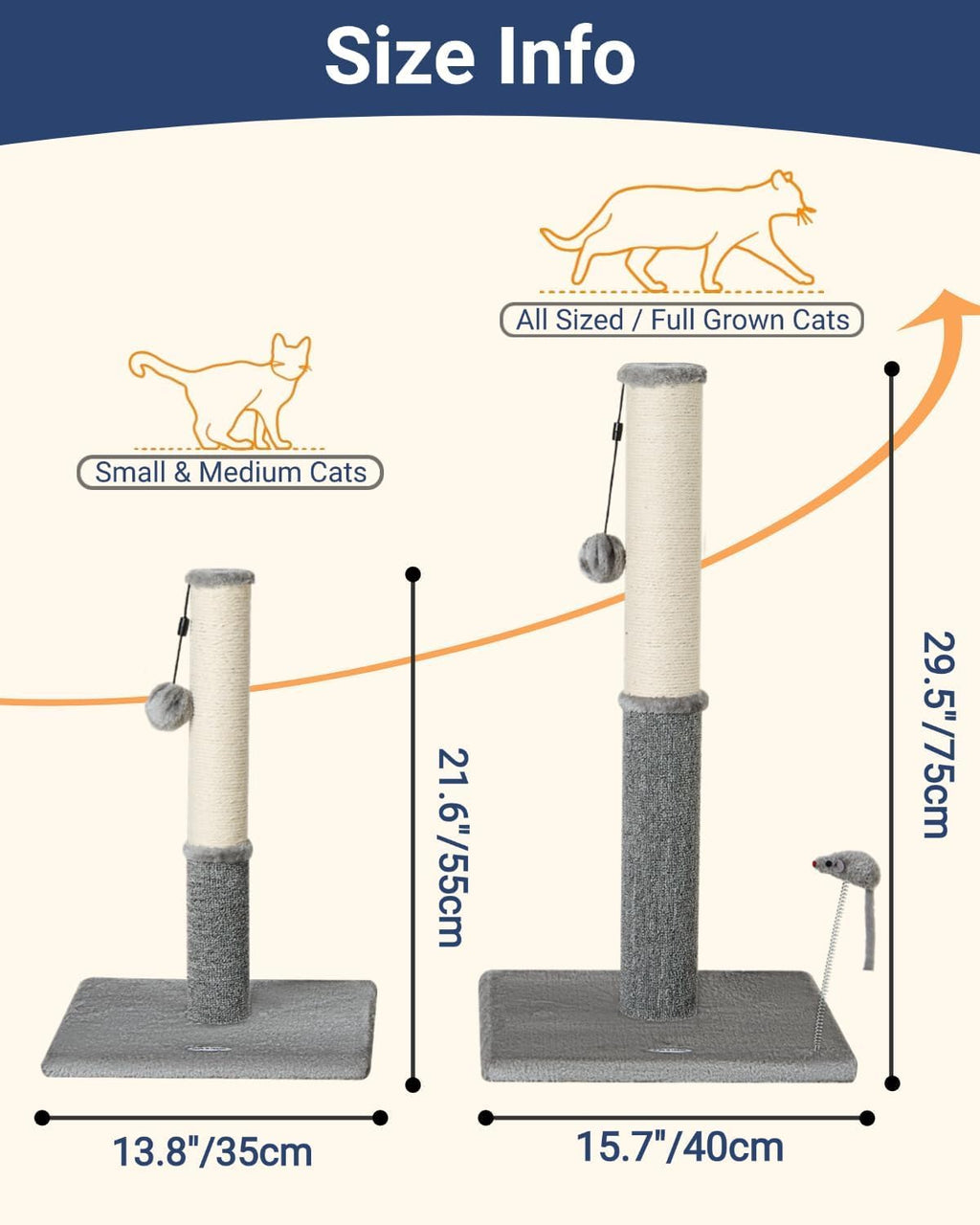 Cat Scratching Post, Cat Scratchers For Indoor Cats With Toys