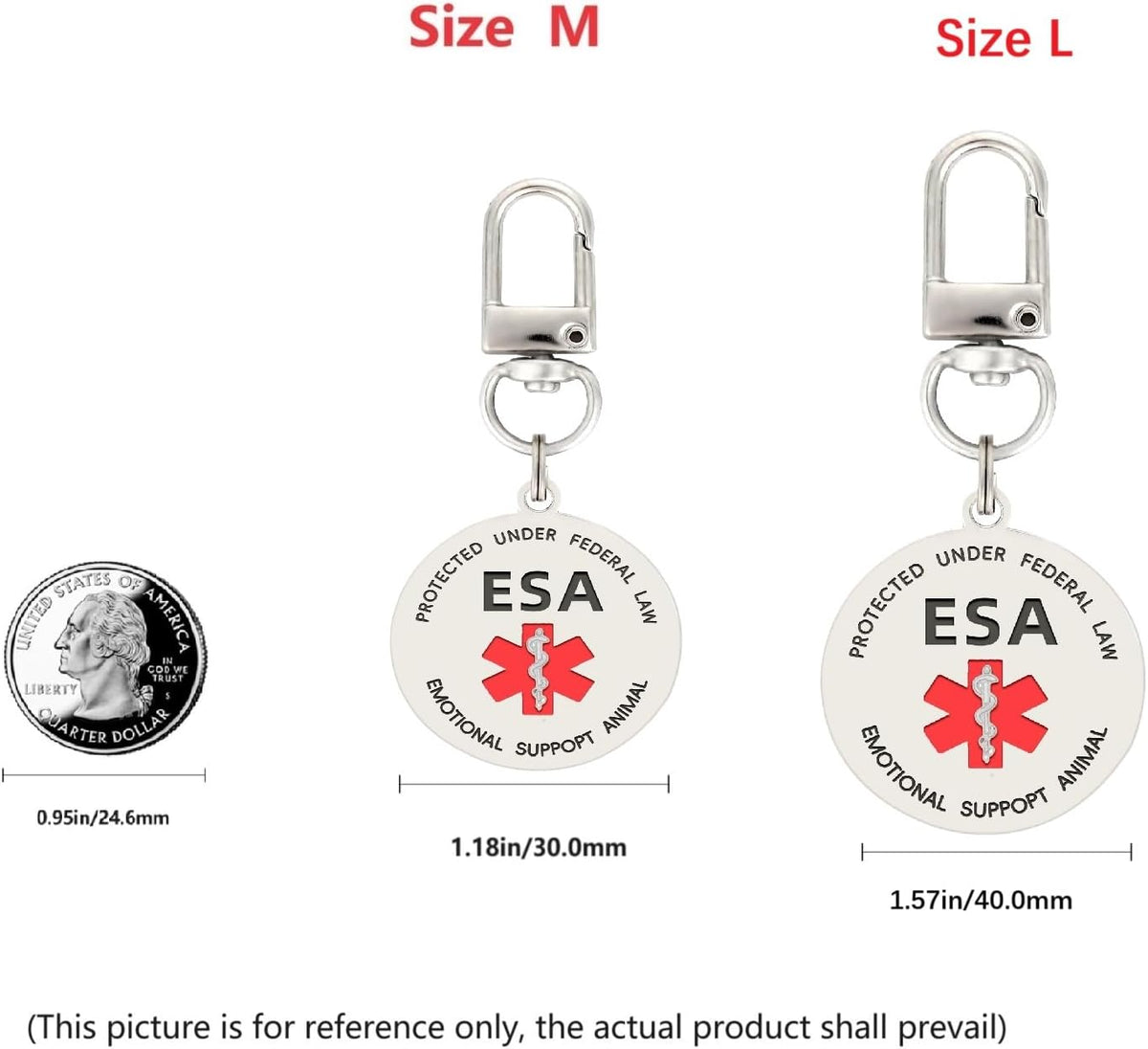 Red Emotional Support Patches & ID Tag Set for Collar Harness Vest