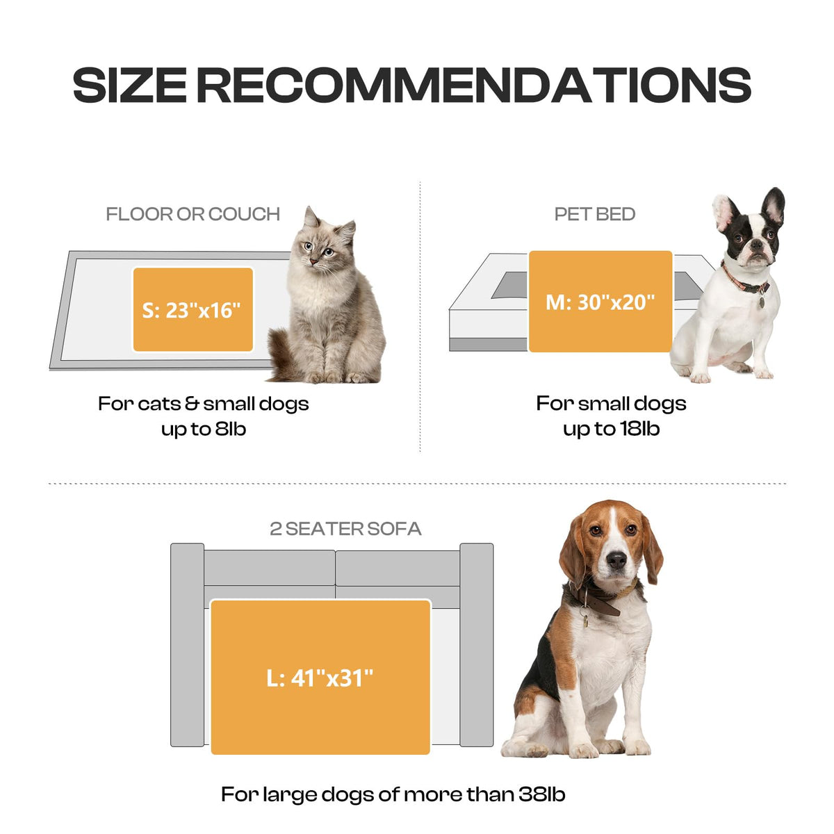 Luciphia Dog Blanket 3 Pack, Soft Cozy Fleece Throw for Puppy Cat,23"x16"