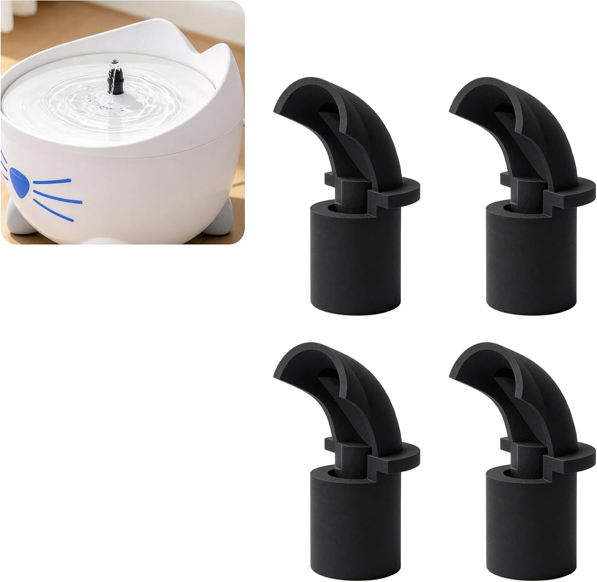 Water Fountain Nozzle Compatible with Catit Pixi Cat Water Fountain，White