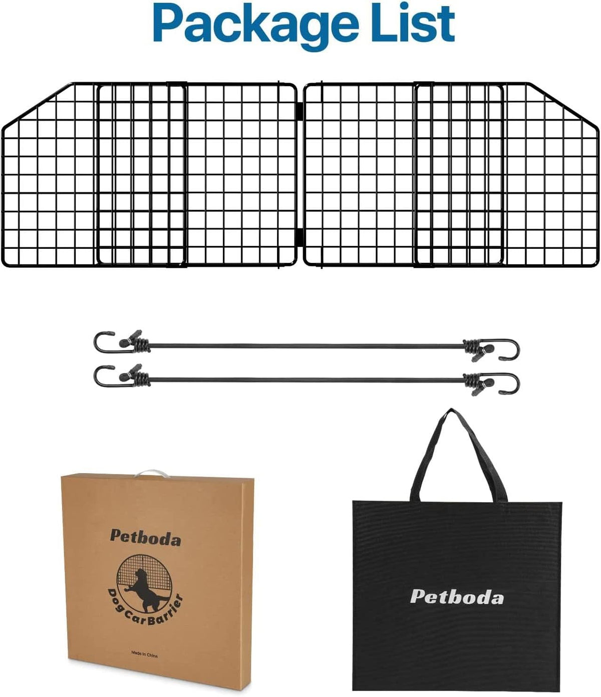 Dog Car Barrier for SUV Trunk Cargo Area, Foldable & Adjustable Car Divider and Cargo Gate to Keep Dogs in Back (Patent 