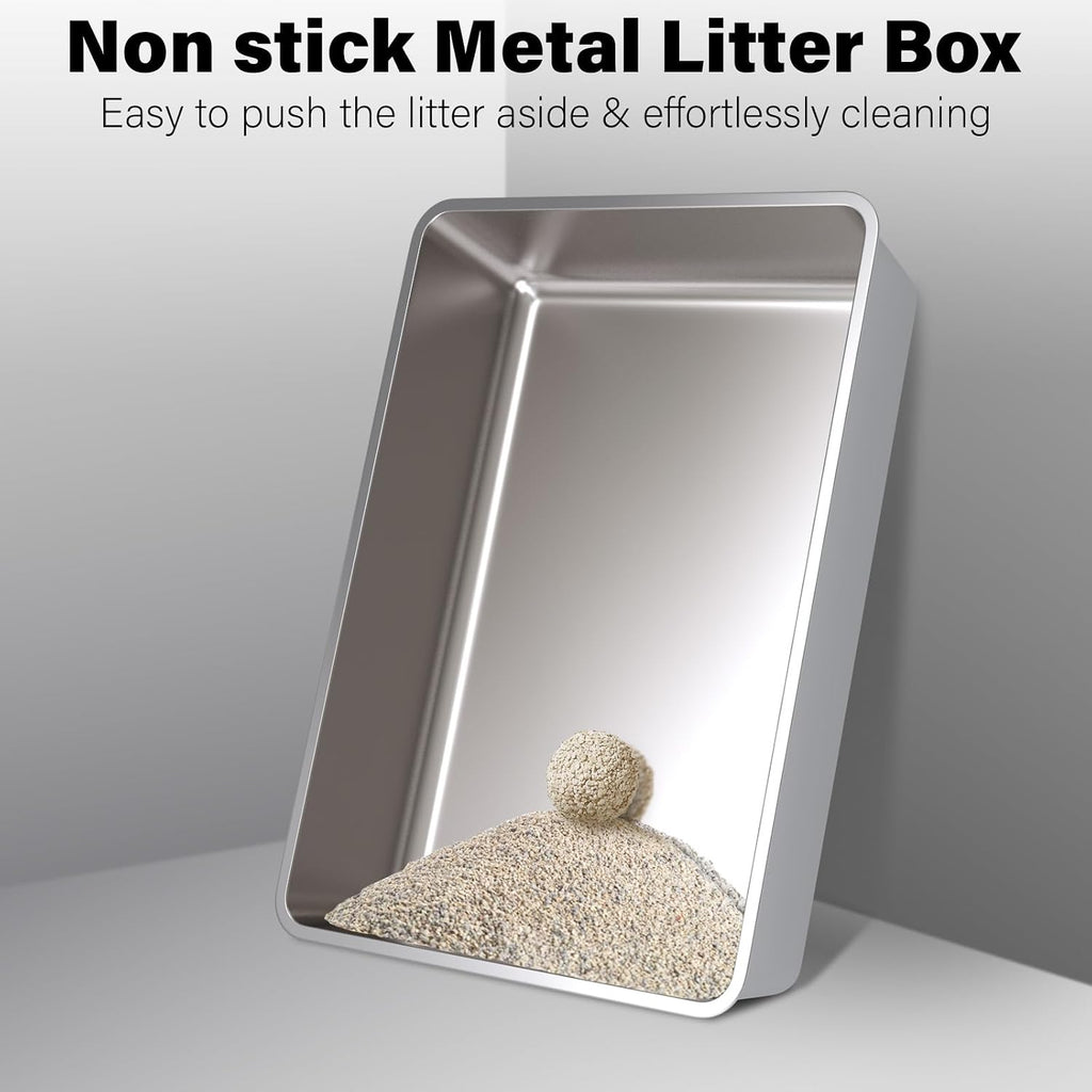 XXXL Stainless Steel Cat Litter Box -Extra Large Metal Litter Box