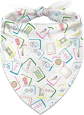 Mahjong Dog Bandana Game Night Club Birthday Party Triangle Scarf