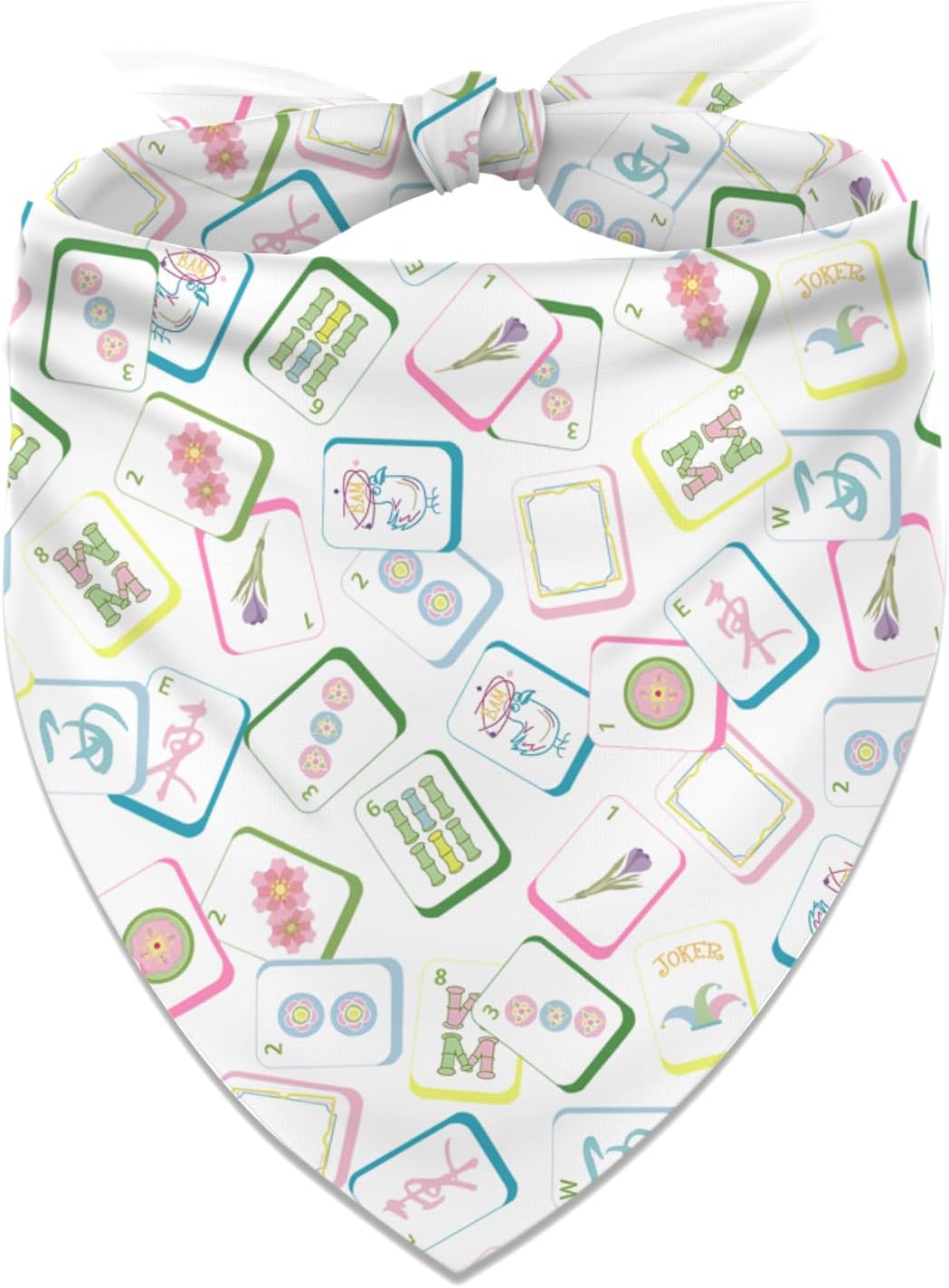Mahjong Dog Bandana Game Night Club Birthday Party Triangle Scarf