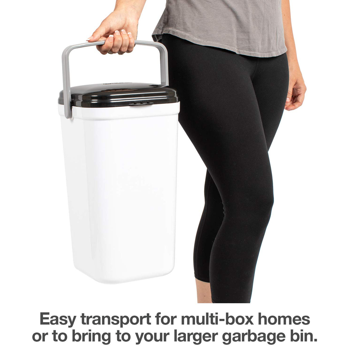 PetFusion Portable Cat Litter Disposal; Innovative Dog Poop Trash Can with Locking Handle, included Deodorizer; Built-in