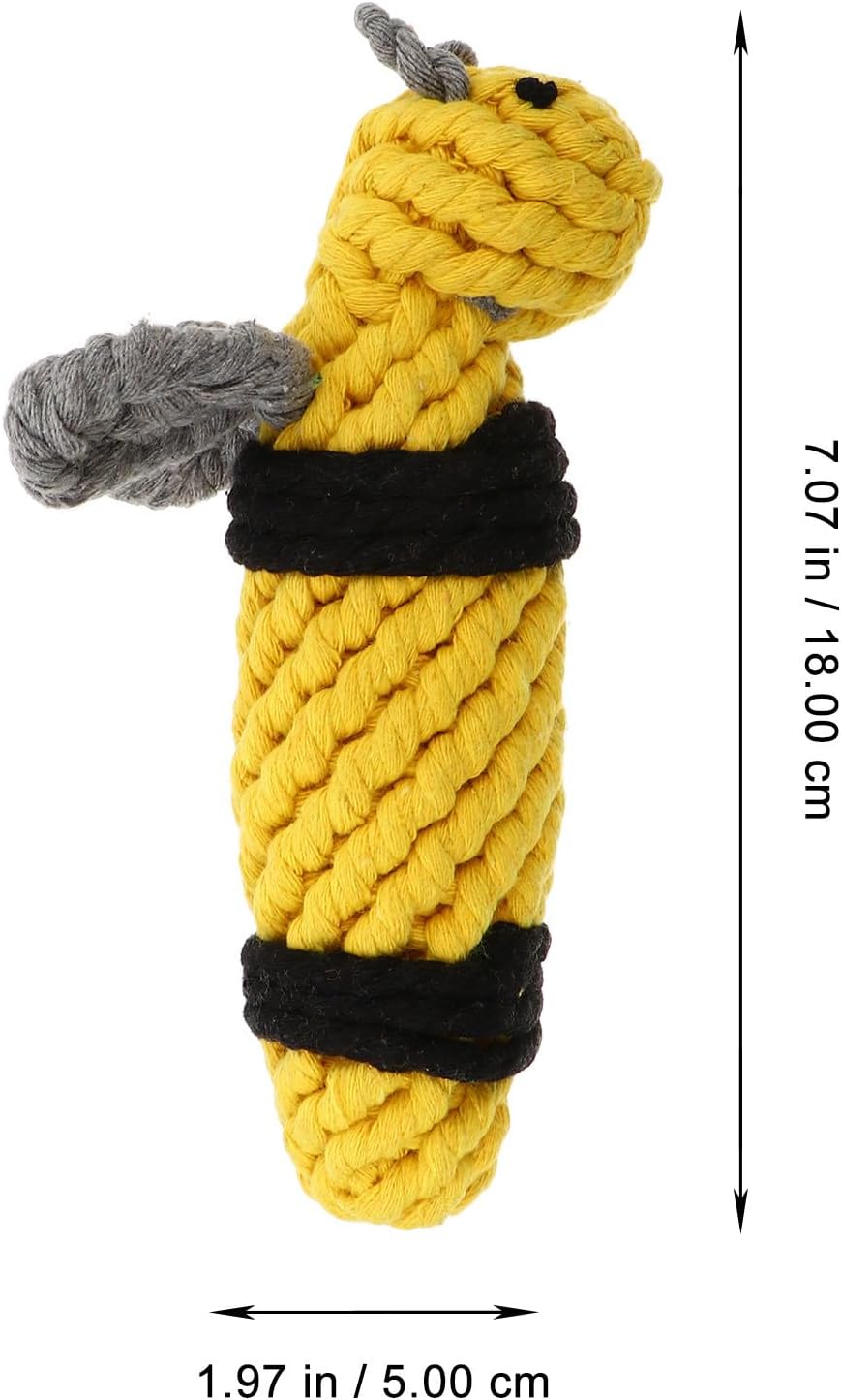Bee Cotton Rope Dog Chew for Indoor Play and Training at Home