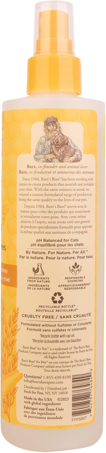 Burt's Bees for Pets Cat Dander Reducing Spray, Oat & Honey, 10 Fl Oz, 2-Pk