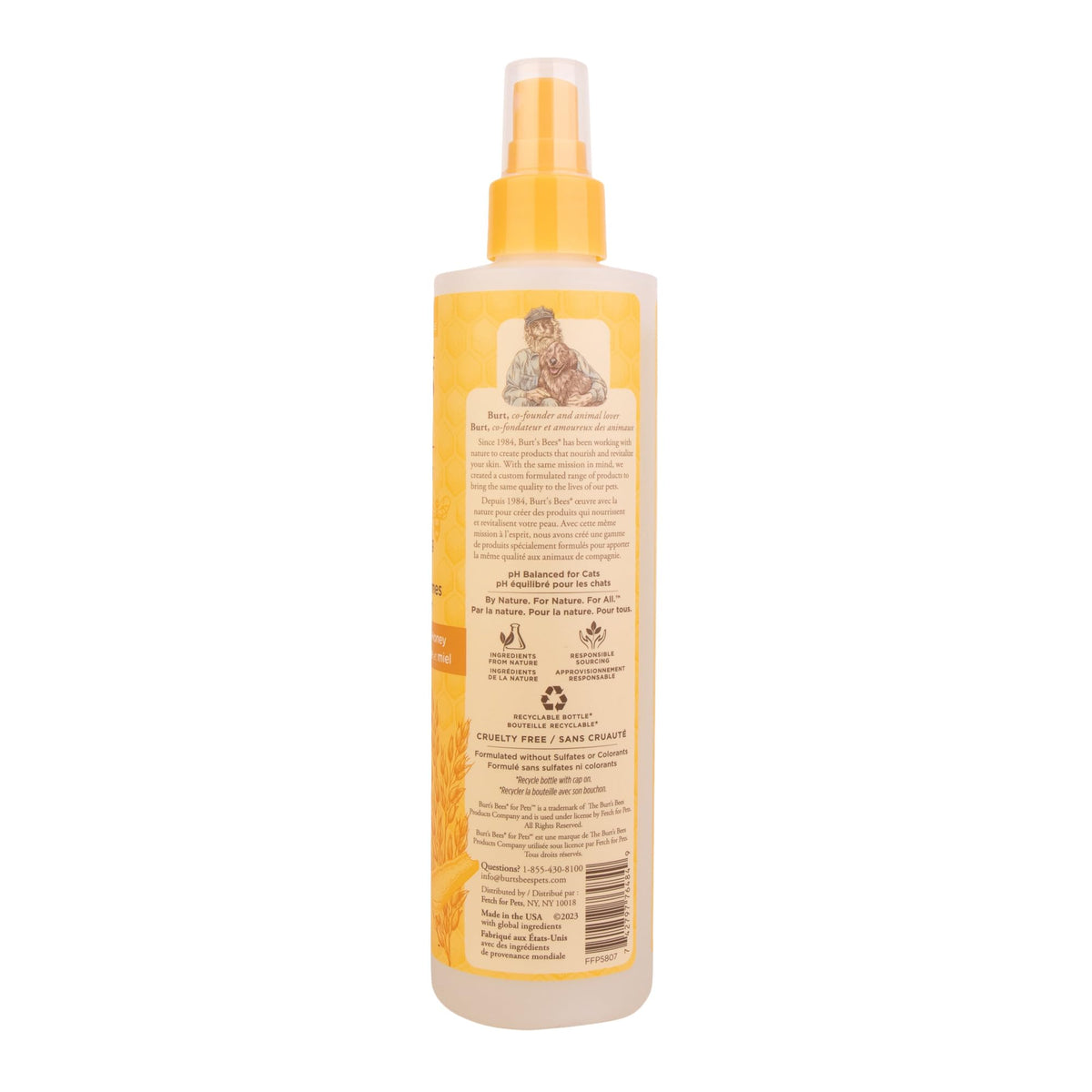 Burt's Bees for Pets Cat Dander Reducing Spray, Oat & Honey, 10 Fl Oz