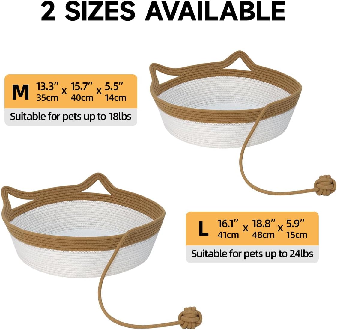 Stimulicat Handwoven Cat Basket,Instinct Basket for Cats Basket Bed