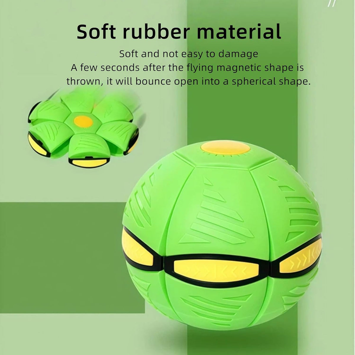 Interactive Deformable UFO Dog Toy, 2-in-1 Flying Disc Ball (rose red)