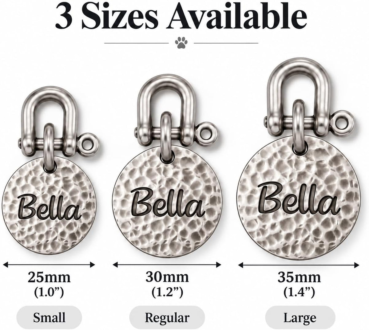 BONBOY Personalized Dog Tag, Engraved Pet ID Tag, Custom Dog Name Tag (Large, Brass)