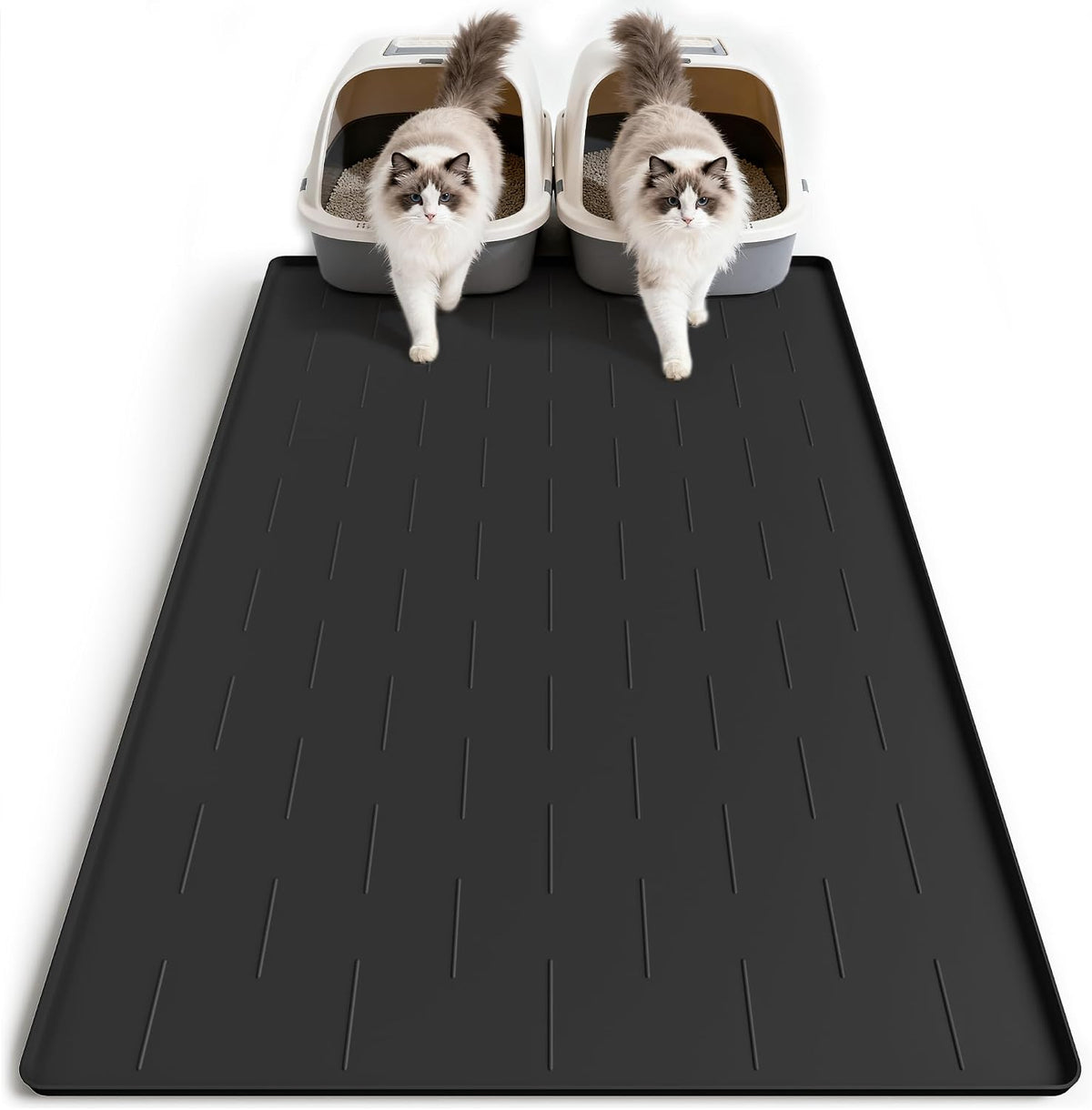 Pieviev Extra Large Silicone Litter Box Mat, Easy to Clean, 40'' x 28''
