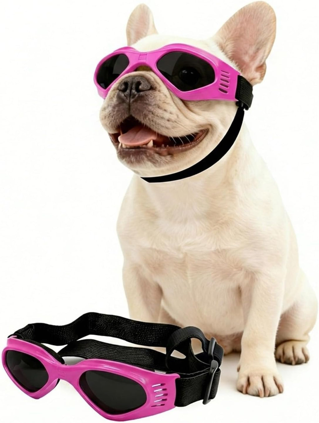 Clear Dog Goggles for Small Dogs, UV Dog Sunglasses Outdoor Eye Protection, Small Glasses for Dogs Cycling Driving Ridin