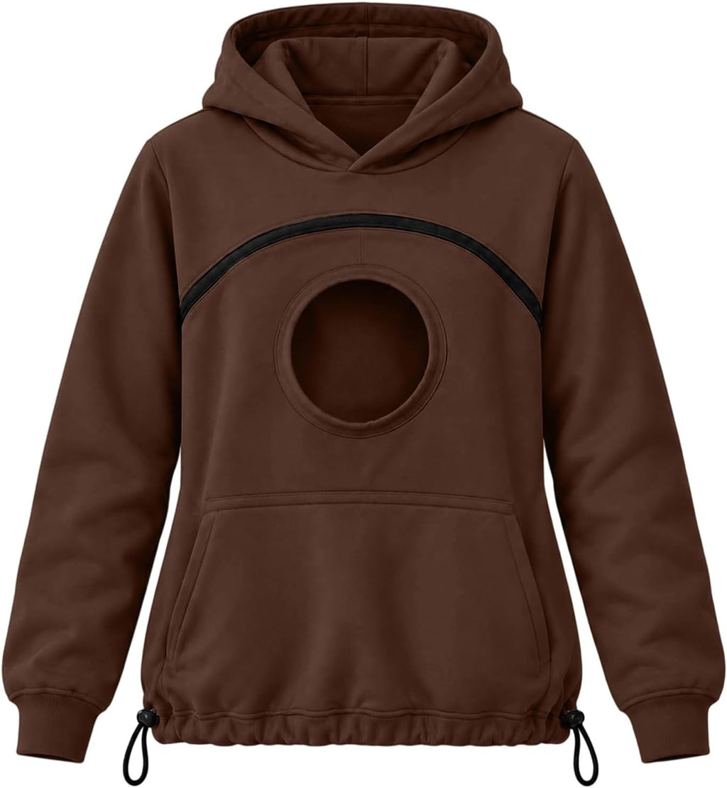 Pet Pouch Hoodie Zipper Front Pocket Cat Dog Carrier Sweatshirt