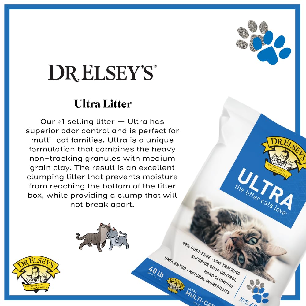 Dr. Elsey's Ultra UnScented Clumping Clay Cat Litter 40 lb. Bag