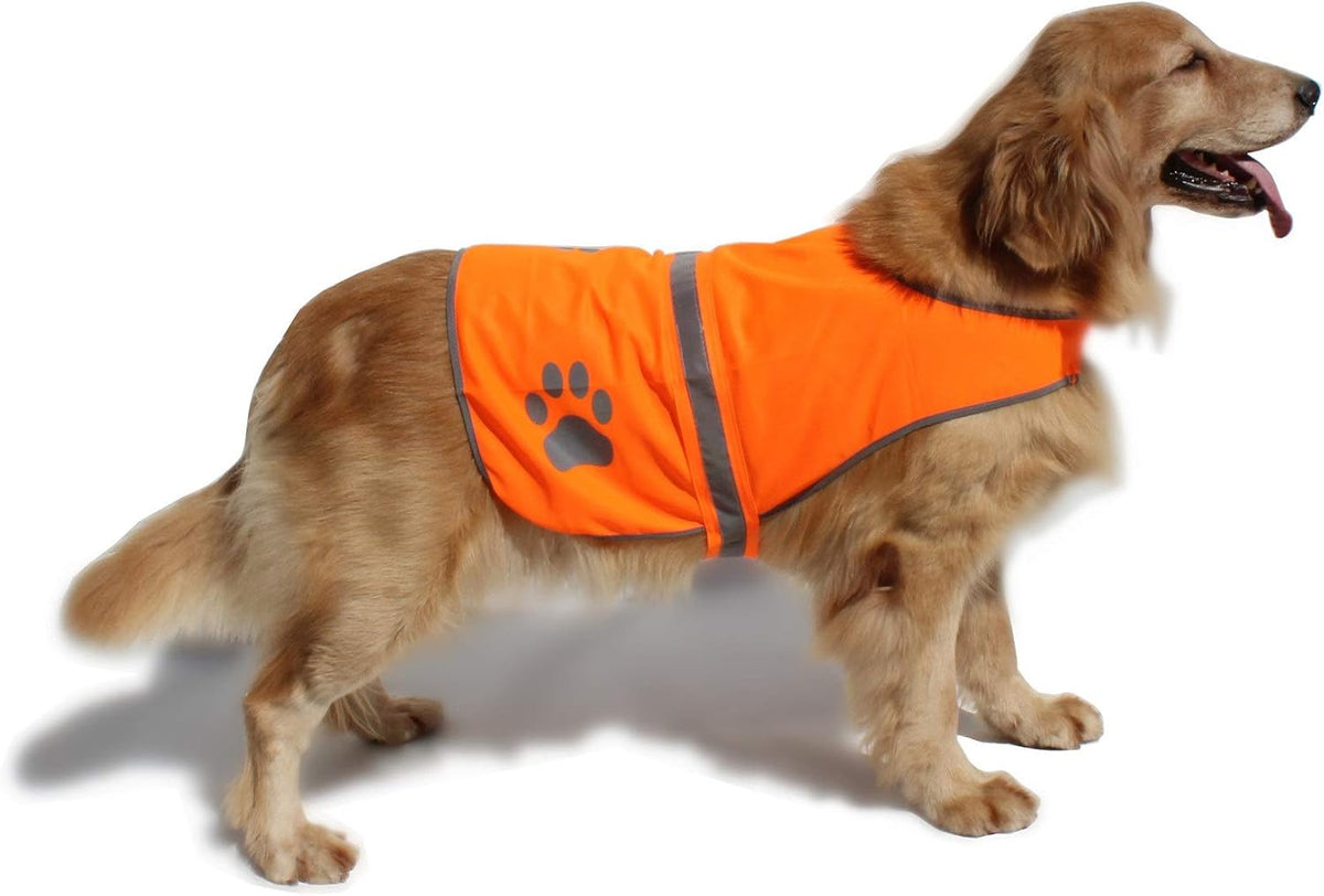 Dog Reflective Vest High Visibility Safety Jacket, Orange, XL
