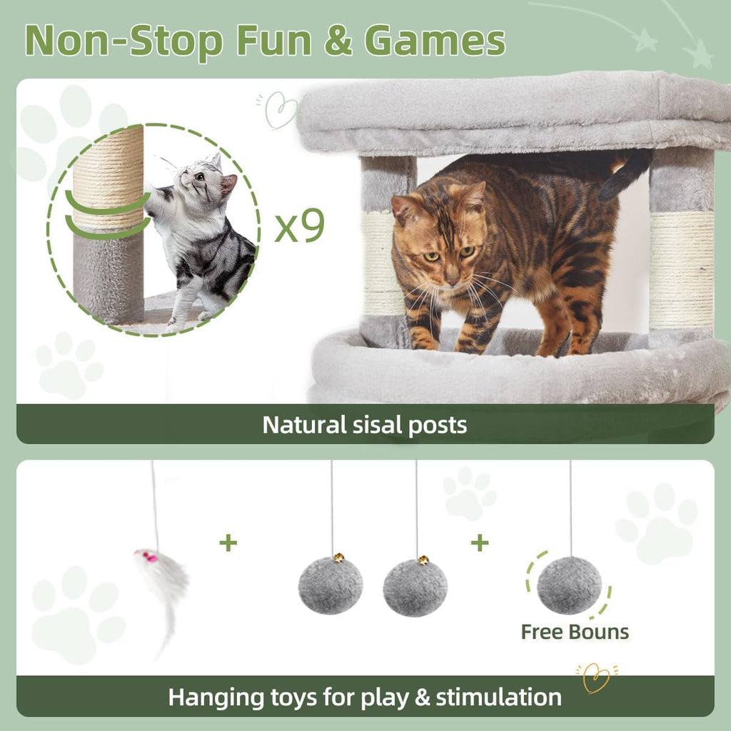 Taoqimiao Heavy-Duty Cat Tree, 71 in Cat Tower for Large Cats 20lbs+