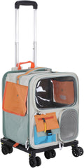 Cat Carrier with Wheels,Foldable Rolling Pets Carrier